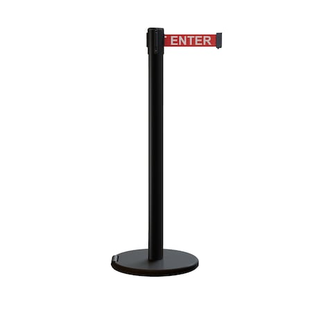 Montour Line Retractable Belt Rolling Stanchion, 2.5ft Black Post  7.5ft R.Cau P400RL-BK-CAURW-75